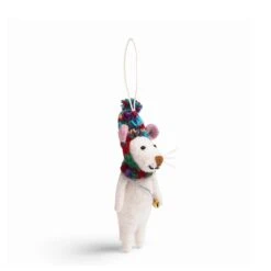 Claire Mouse With Bell Christmas Decoration