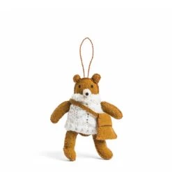Fairisle Bear With Satchel Christmas Decoration