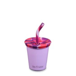 Kids Cup With Straw Purple
