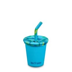 Kids Cup With Straw Blue